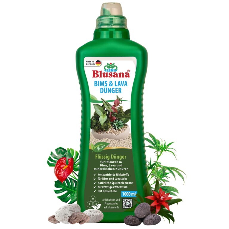Blusana Fluessig Duenger Bims Lava 1 l Flasche 1 Blusana - optimale Pflanzenpflege für Hydrokultur, Hydroponik und Erdkultur