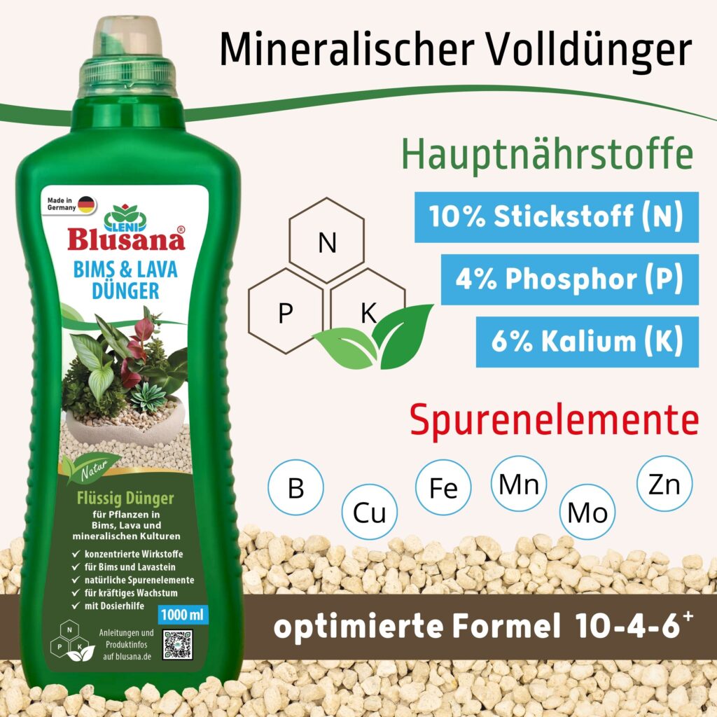 P608811 BimsLava NPK Formel Blusana - optimale Pflanzenpflege für Hydrokultur, Hydroponik und Erdkultur